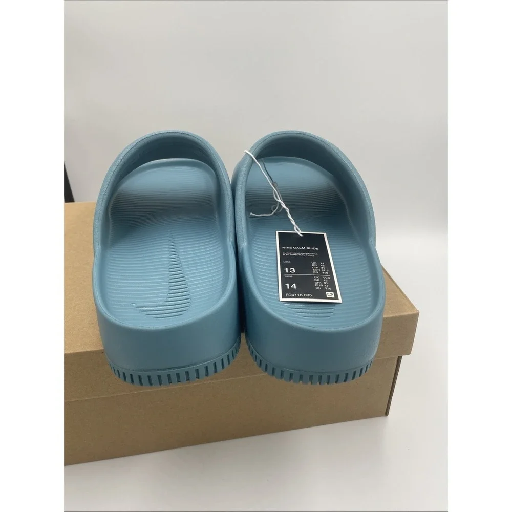 Nike Calm Slide Shoes Mens Size 13 Smokey Blue Slip On Rubber Sandals FD4116-005